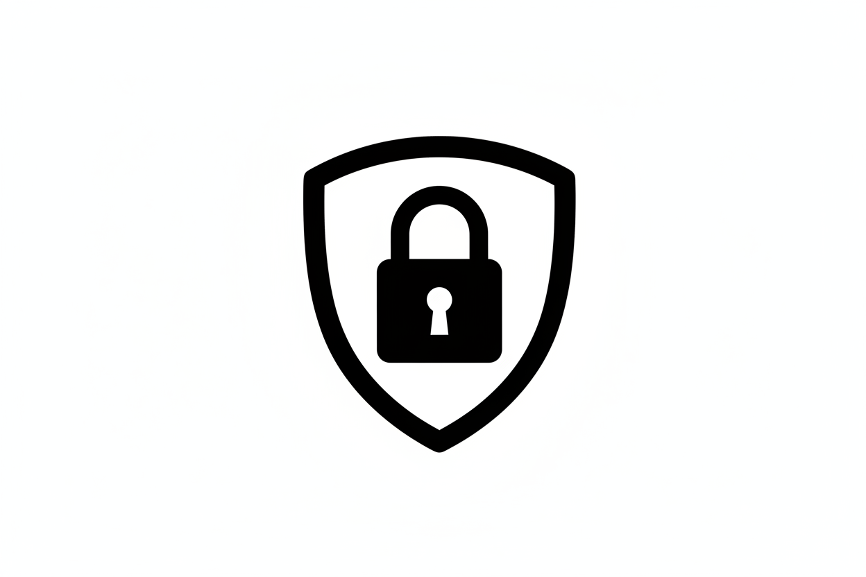 Black lock shield icon